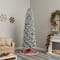 9ft. Pre-Lit Slim Flocked Montreal Fir Artificial Christmas Tree, White LED Lights